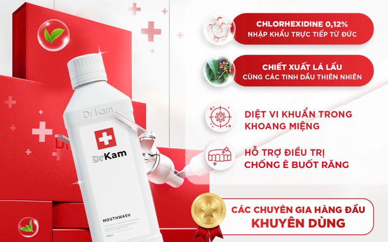 Top 10 nước súc miệng chống ê buốt răng tiêu biểu 2026 3 Nước súc miệng chống ê buốt răng chuẩn y khoa DrKam