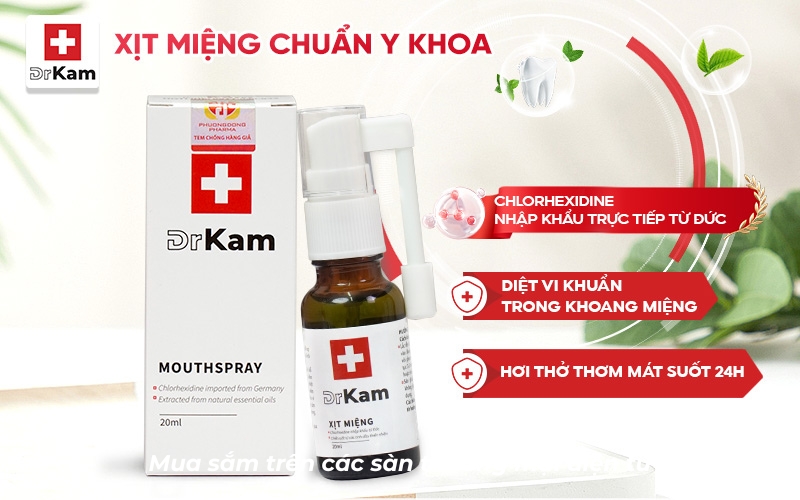 Top 05 loại xịt thơm miệng tốt nhất cho hơi thở thơm mát 4 Xịt miệng chuẩn y khoa DrKam hỗ trợ khử mùi hơi thở