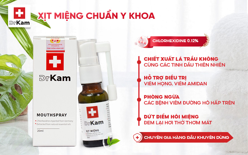 Xịt thơm miệng y khoa có tốt không? Lời khuyên từ chuyên gia 3 Xịt miệng chuẩn y khoa có thành phần Chlorhexidine giúp diệt khuẩn