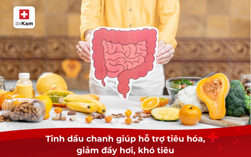Tinh dầu chanh và lợi ích vượt trội cho sức khỏe 3 Tinh dầu chanh giúp hỗ trợ tiêu hóa, giảm đầy hơi, khó tiêu