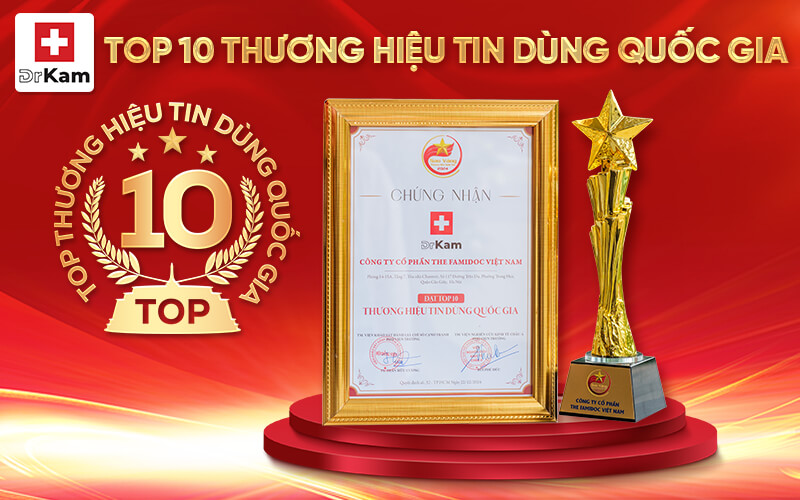 DrKam đạt giải thưởng Top 10 Thương Hiệu Tin Dùng Quốc Gia 2024