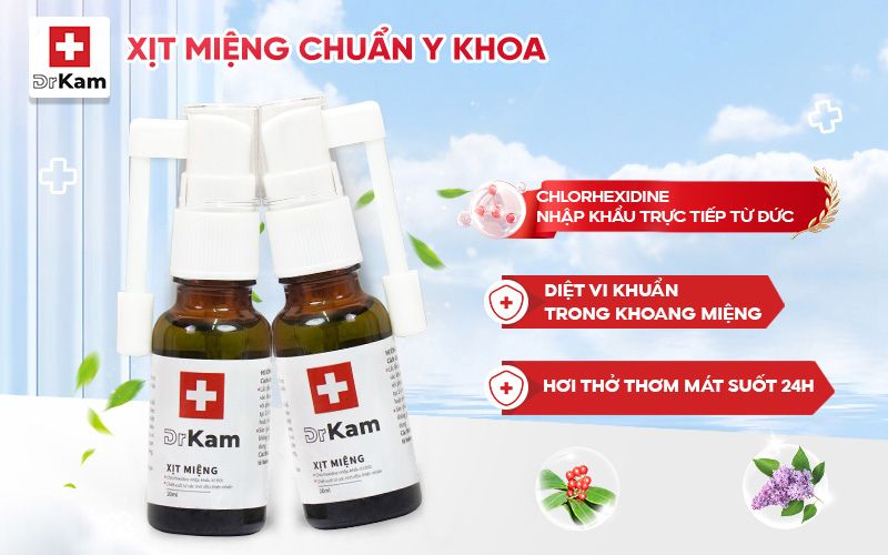 Xịt miệng chuẩn y khoa DrKam hỗ trợ trị viêm họng