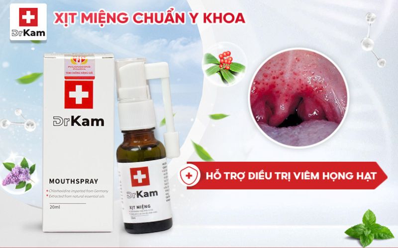 Xịt miệng chuẩn y khoa DrKam trị viêm họng hạt mãn tính