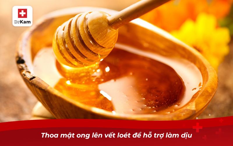 Hướng dẫn cách chữa nhiệt miệng nhanh khỏi và an toàn 3 Thoa mật ong lên vết loét để hỗ trợ làm dịu
