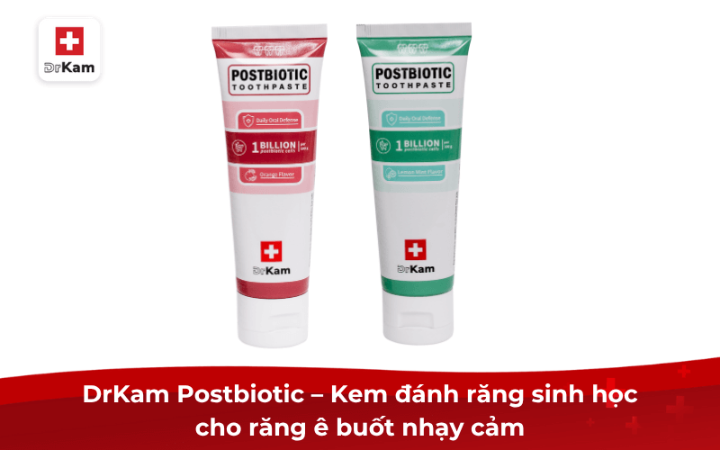 Top 10 Kem đánh răng chống ê buốt tốt hiện nay được bác sĩ khuyên dùng 3 DrKam Postbiotic – Kem đánh răng sinh học cho răng ê buốt nhạy cảm