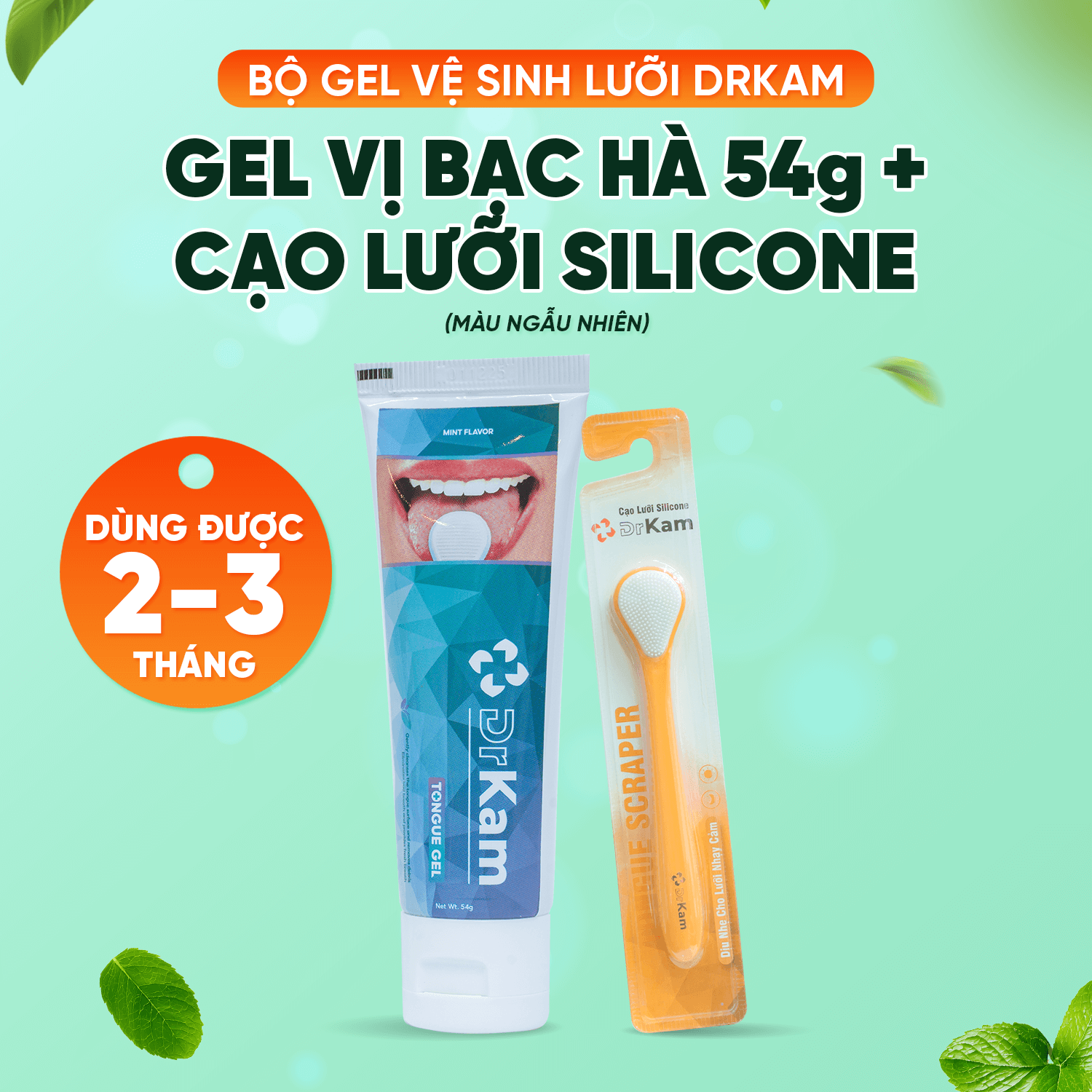 Bộ gel cạo lưỡi sinh học DrKam vị bạc hà 54g 2 Bộ gel cạo lưỡi sinh học DrKam vị bạc hà 54g - Ảnh 2