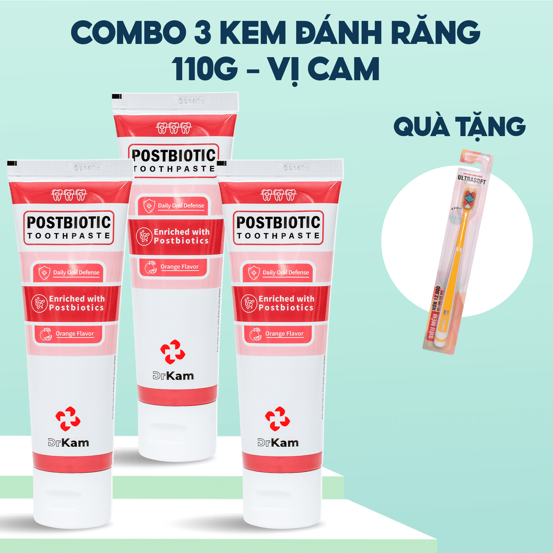 Combo 3 Kem Đánh Răng Sinh Học DrKam Postbiotic 110G 5 Combo 3 Kem Đánh Răng Sinh Học DrKam Postbiotic 110G - Ảnh 5