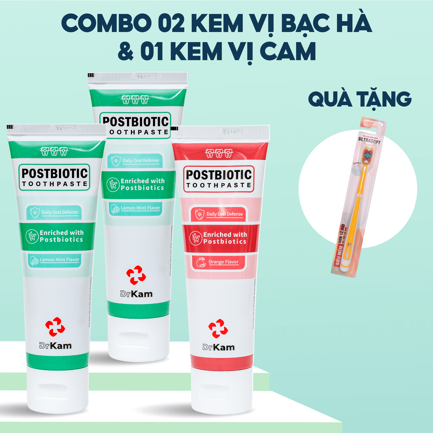Combo 3 Kem Đánh Răng Sinh Học DrKam Postbiotic 110G 1 Combo 3 Kem Đánh Răng Sinh Học DrKam Postbiotic 110G